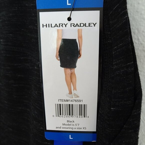 Hilary Radley Knit Skirt Size L Heather Black NEW Stretch Pull On - Picture 6 of 6